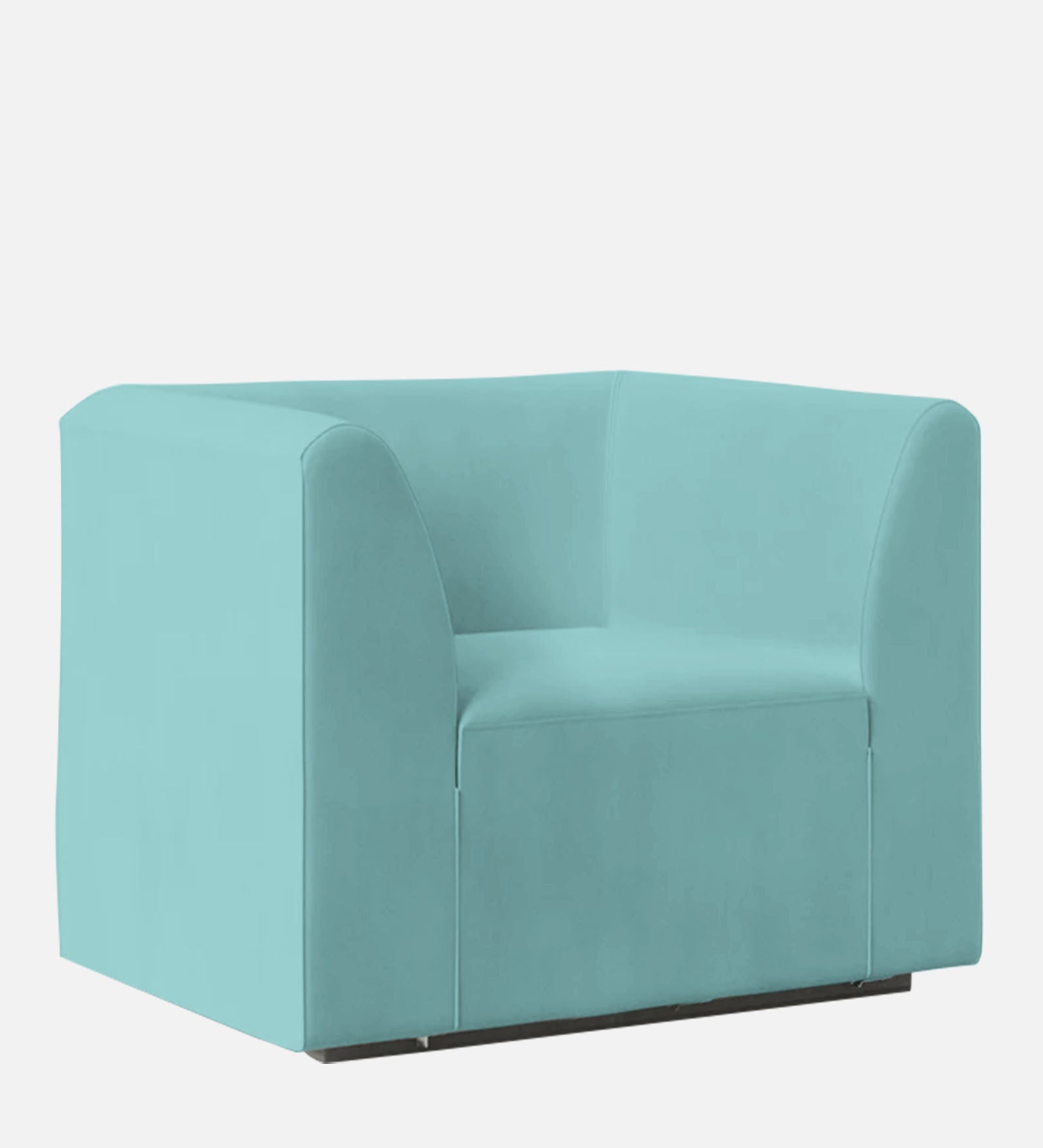 Bufa Velvet 1 Seater Sofa in Barmunda Aqua Blue Colour