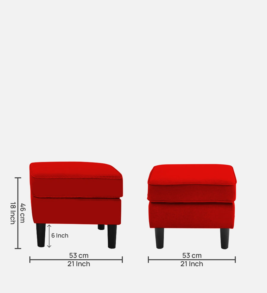 Sona Fabric Barrel Chair With Ottoman In Ruby Red Colour - Febonic Living