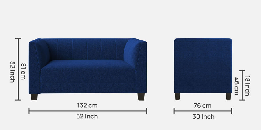 Chastin Fabric 2 Seater Sofa In Royal Blue Colour - Febonic Living
