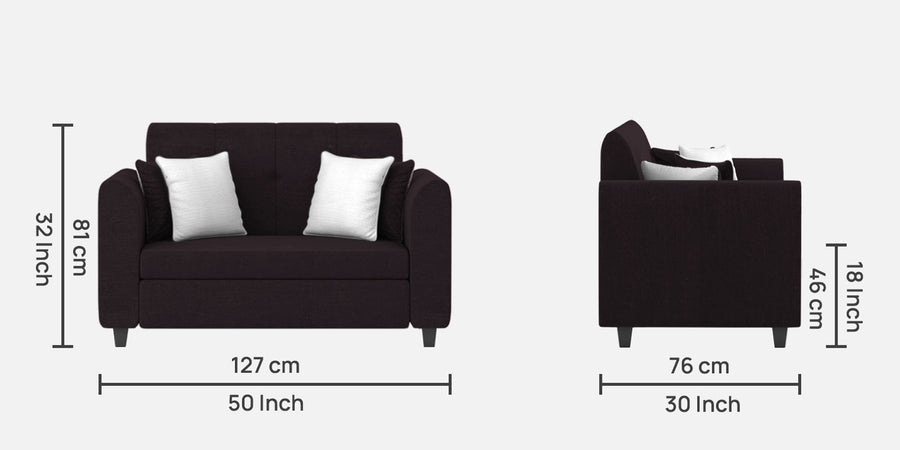Denmark Fabric 2 Seater Sofa In Cara Brown Colour - Febonic Living