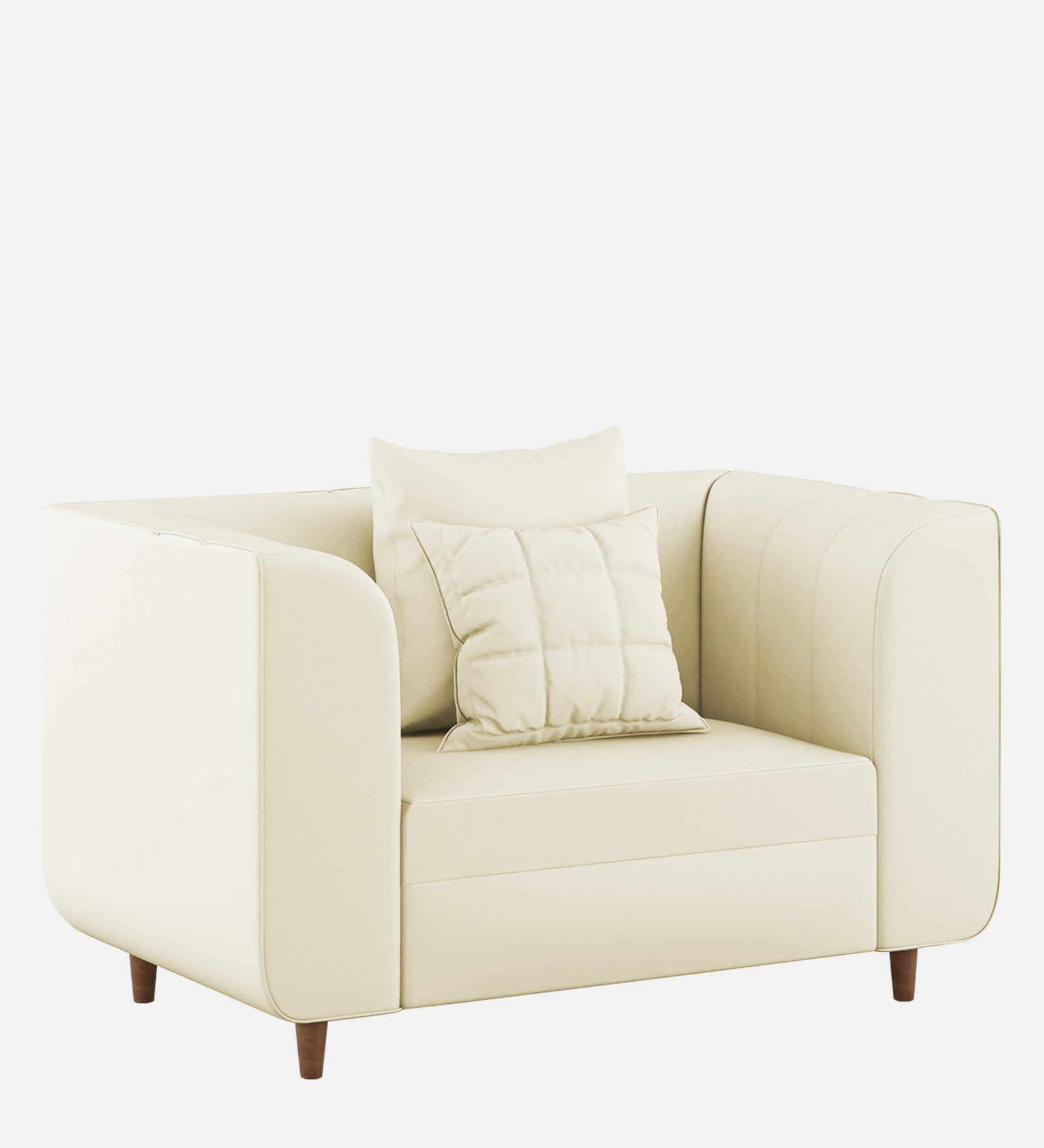 Sumo Velvet 1 Seater Sofa in Warm White Colour