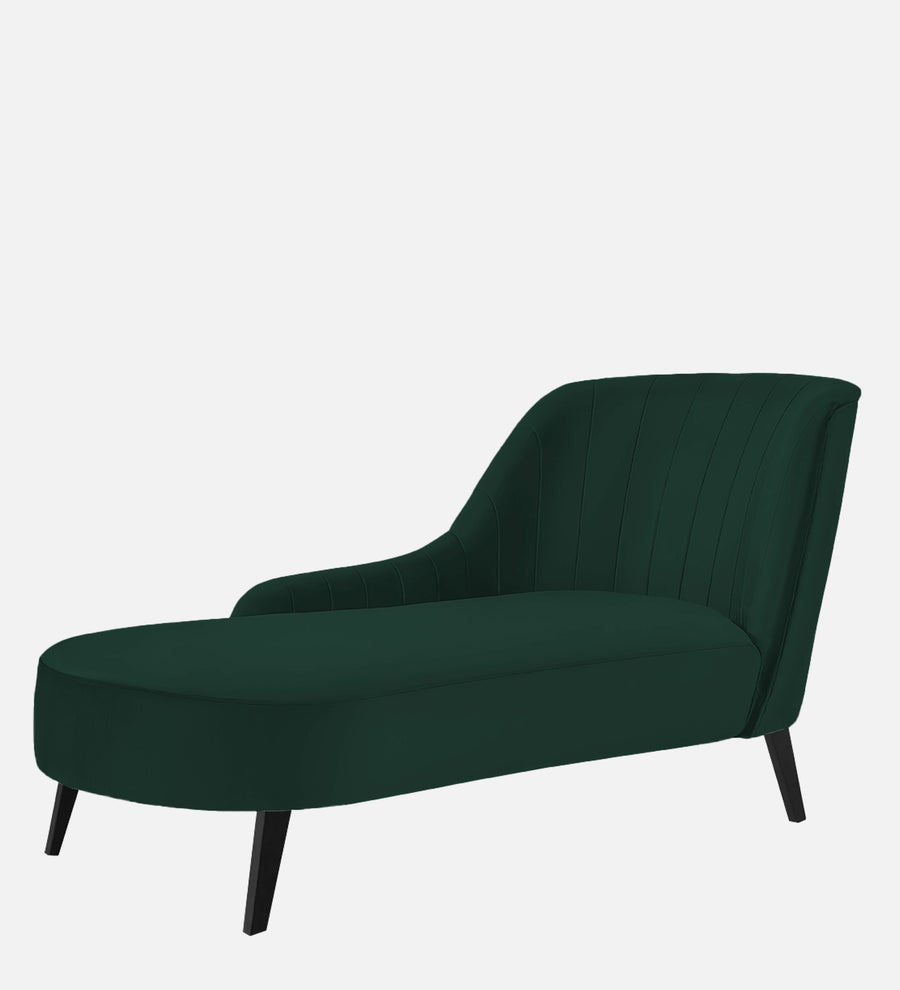 Flora Velvet Lhs Chaise Lounger In Forest Green Colour - Febonic Living