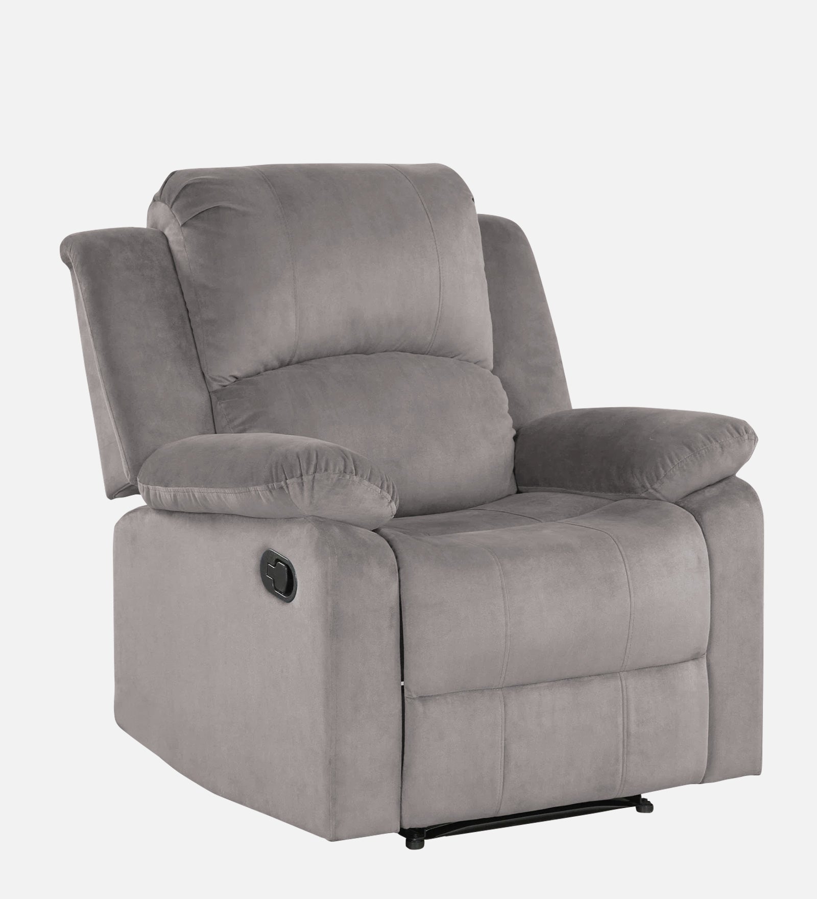 Henry Velvet Manual 1 Seater Recliner In Pearl Grey Colour