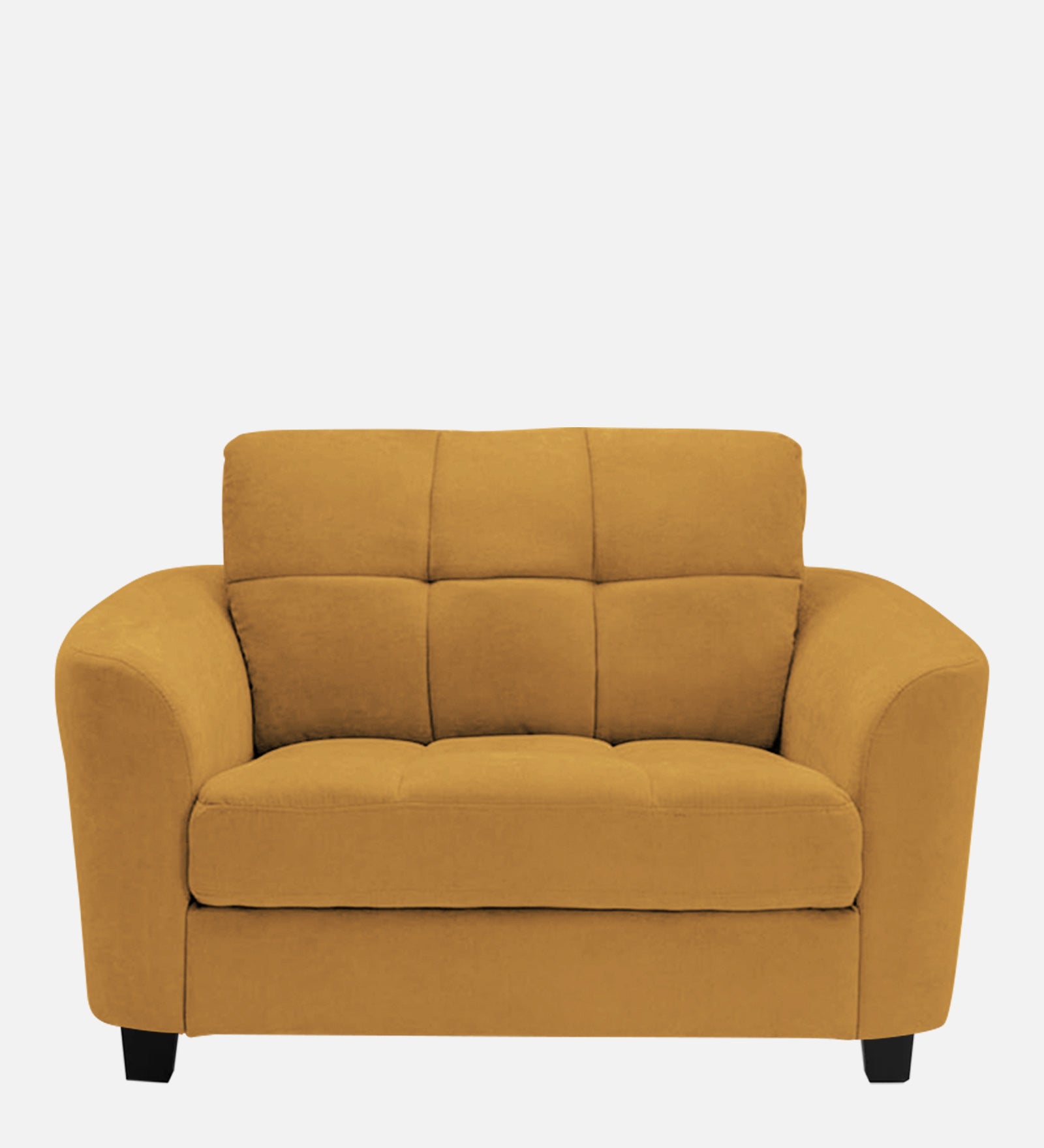 Mulan Fabric 1 Seater Sofa in Corn Yellow Colour