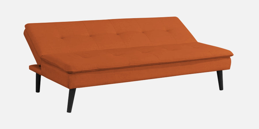 Toner Fabric 3 Seater Convertible Sofa Cum Bed In Vivid Orange Colour - Febonic Living