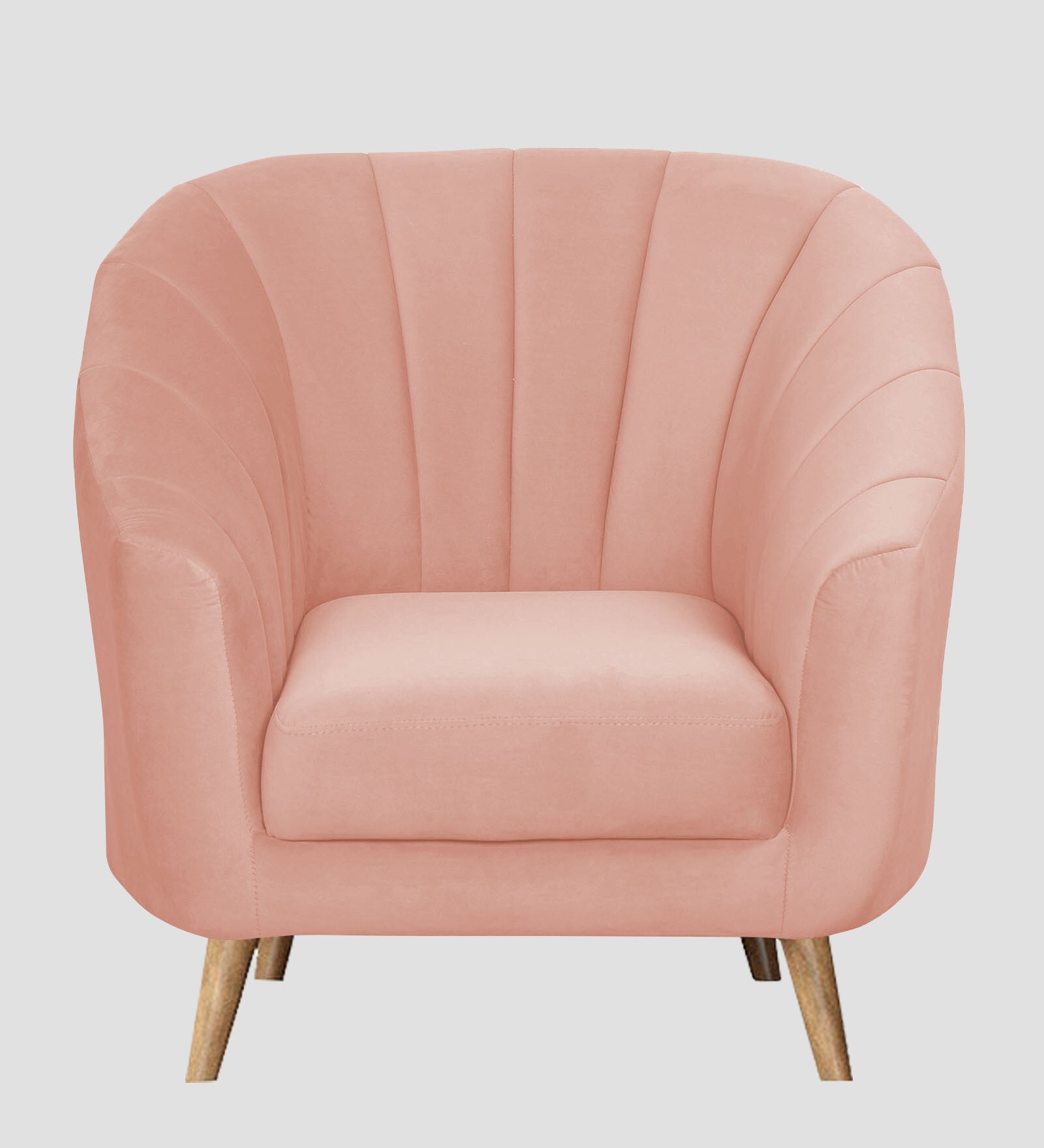 Nancy Velvet 1 Seater Sofa in Blush Pink Colour