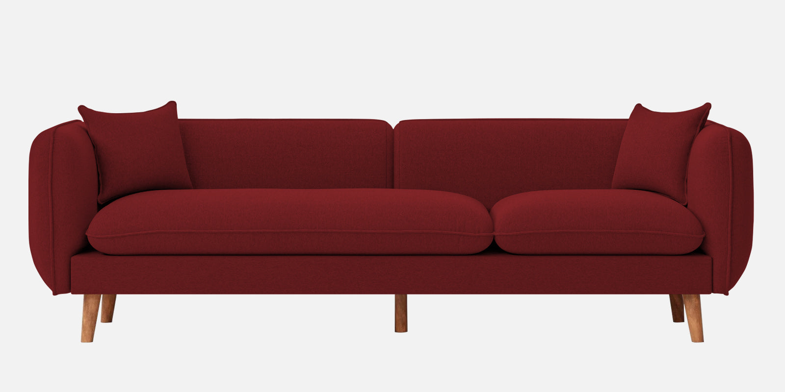 Reva Fabric 3 Seater Sofa In Corel Red Colour