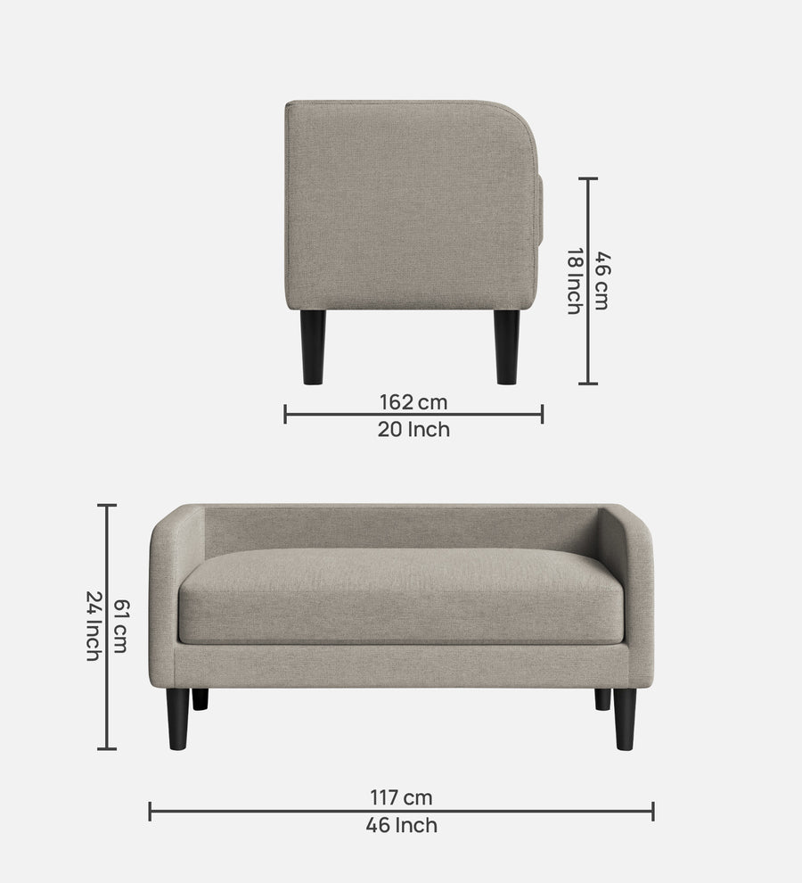 Maya Fabric Bench In Ash Grey Colour - Febonic Living