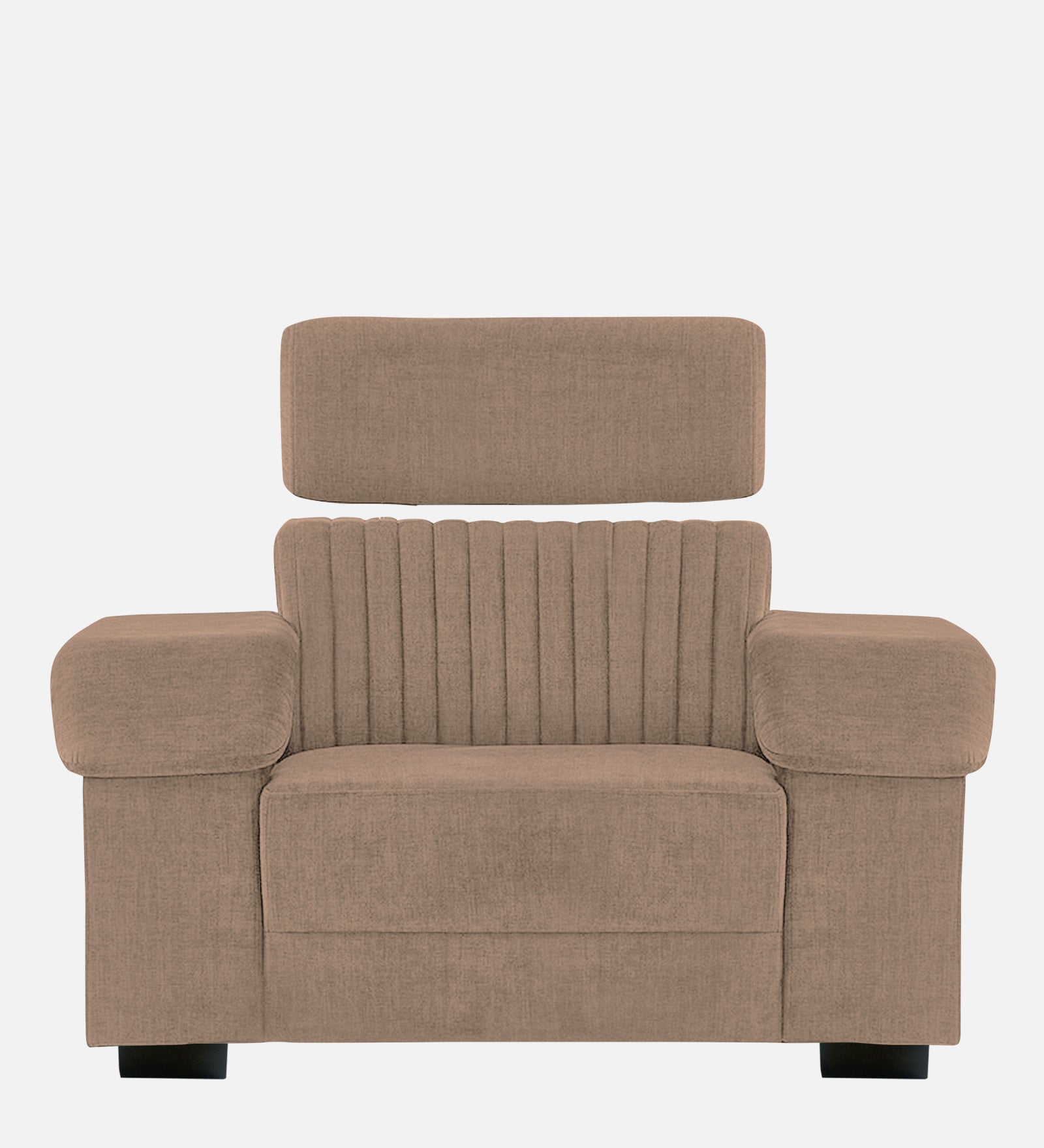 Draco Fabric 1 Seater Sofa In  Cookie Beige Colour - Febonic Living