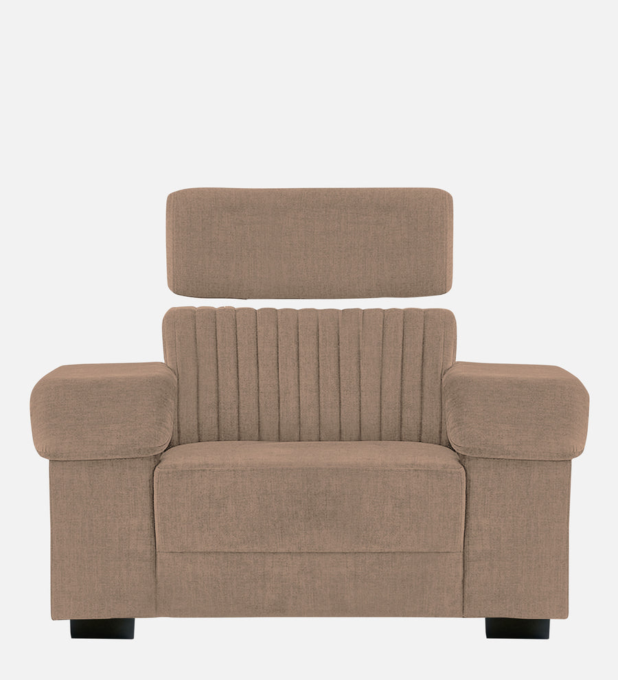 Draco Fabric 1 Seater Sofa In Cookie Beige Colour - Febonic Living