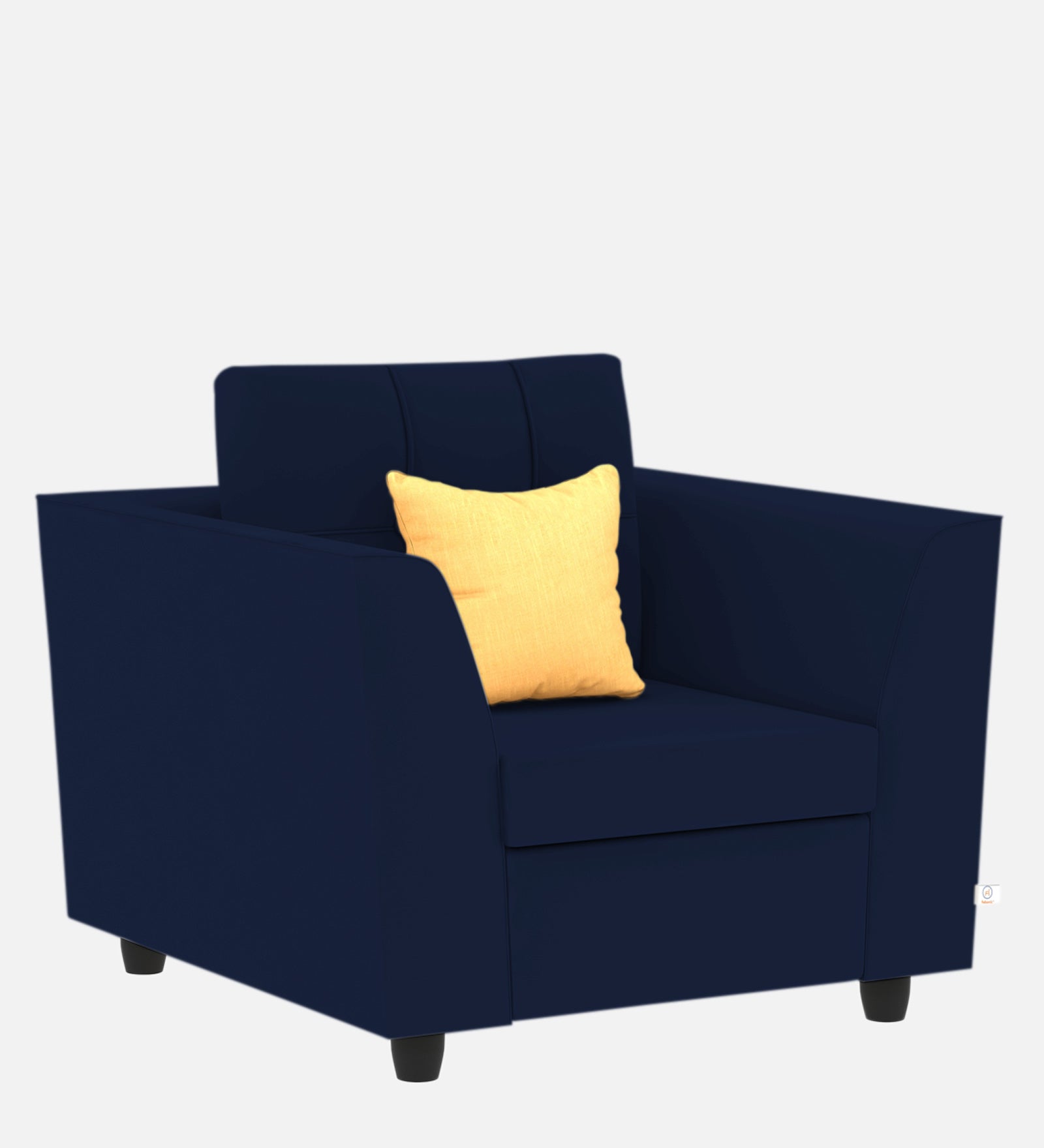 Nestin Velvet 1 Seater Sofa in Indigo Blue Colour