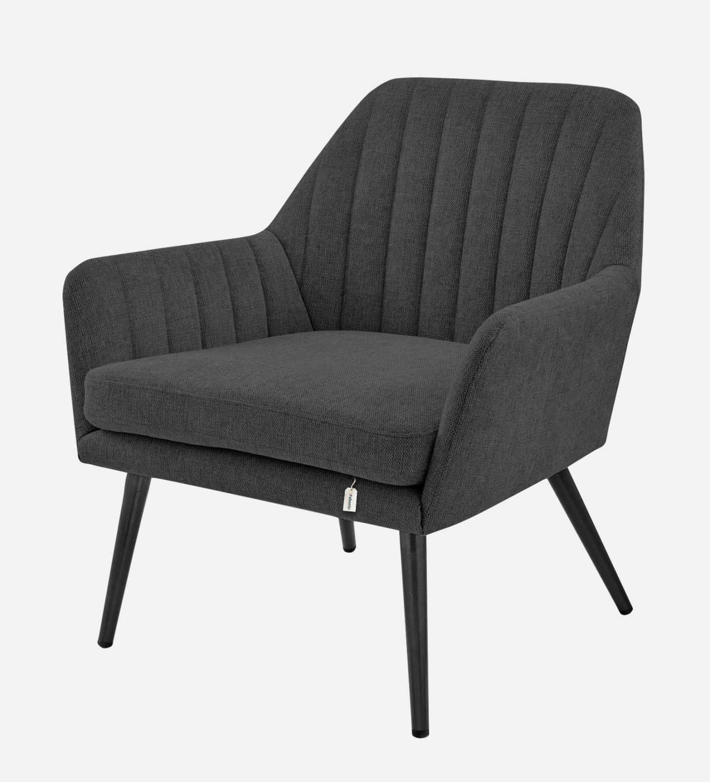 Bella Fabric Arm Chair In Charcoal Grey Colour