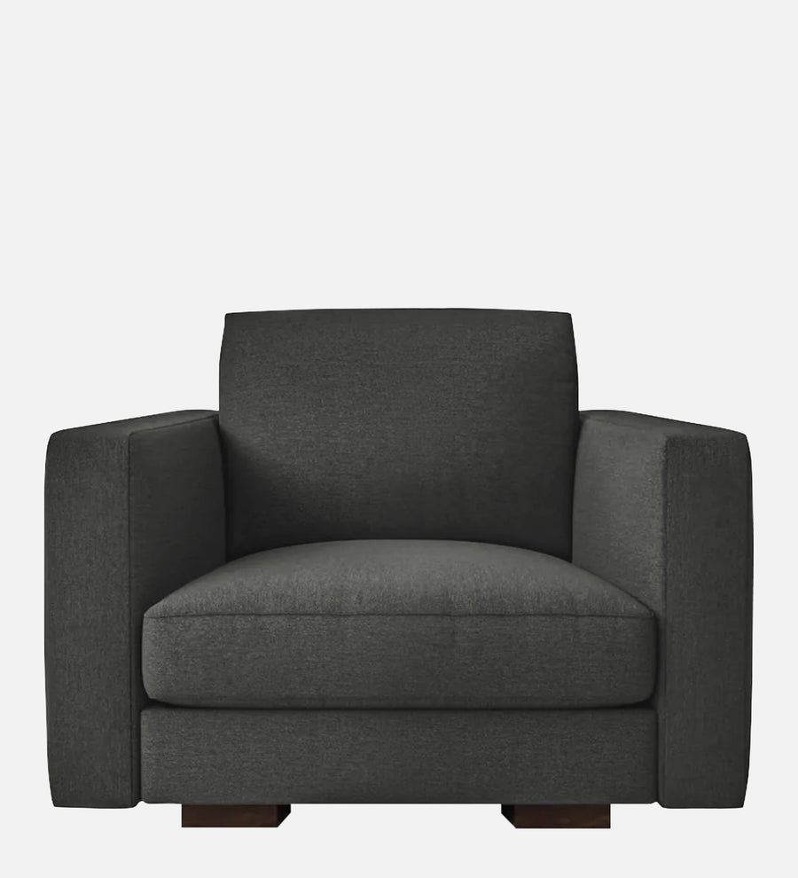 Messy Fabric 1 Seater Sofa In Charcoal Grey Colour - Febonic Living