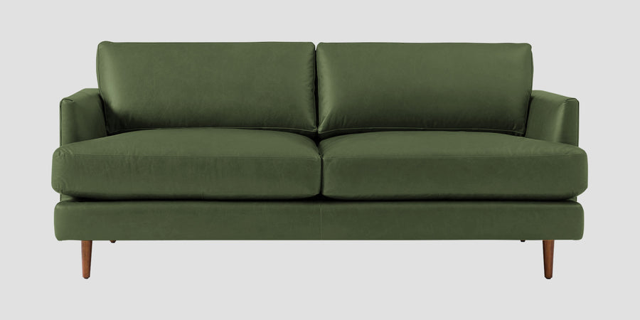 Sterio Leatherette 2 Seater Sofa In Moss Green Colour - Febonic Living