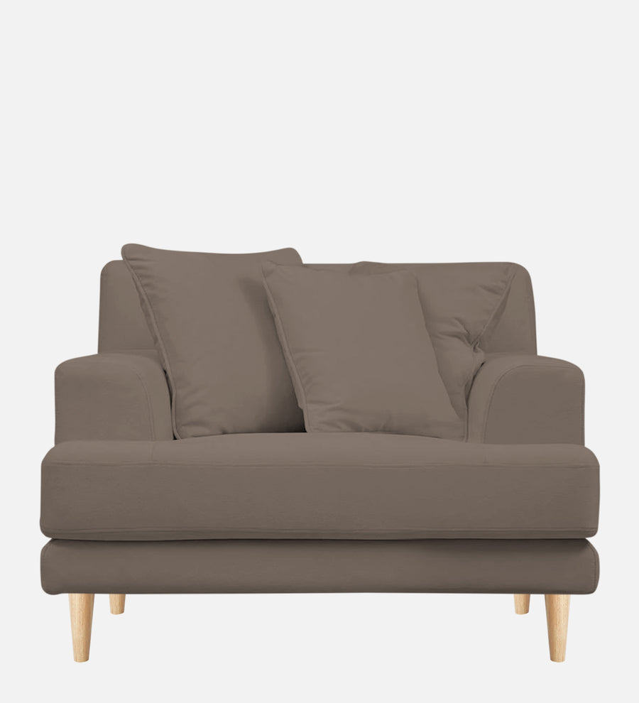 Woody Fabric 1 Seater Sofa In Rock Beige Colour - Febonic Living