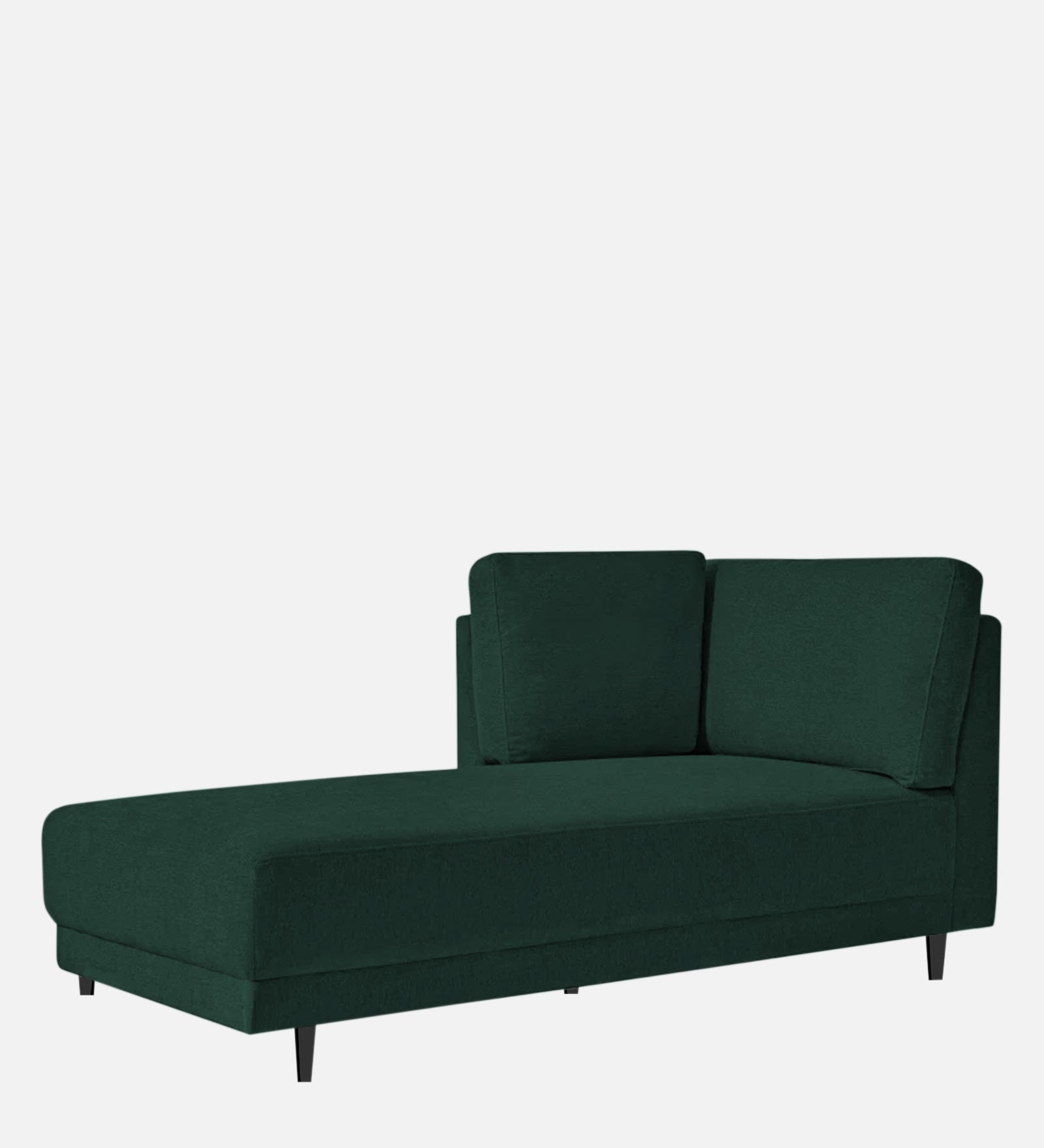 Jonze Velvet LHS Chaise Lounger in Forest Green Colour