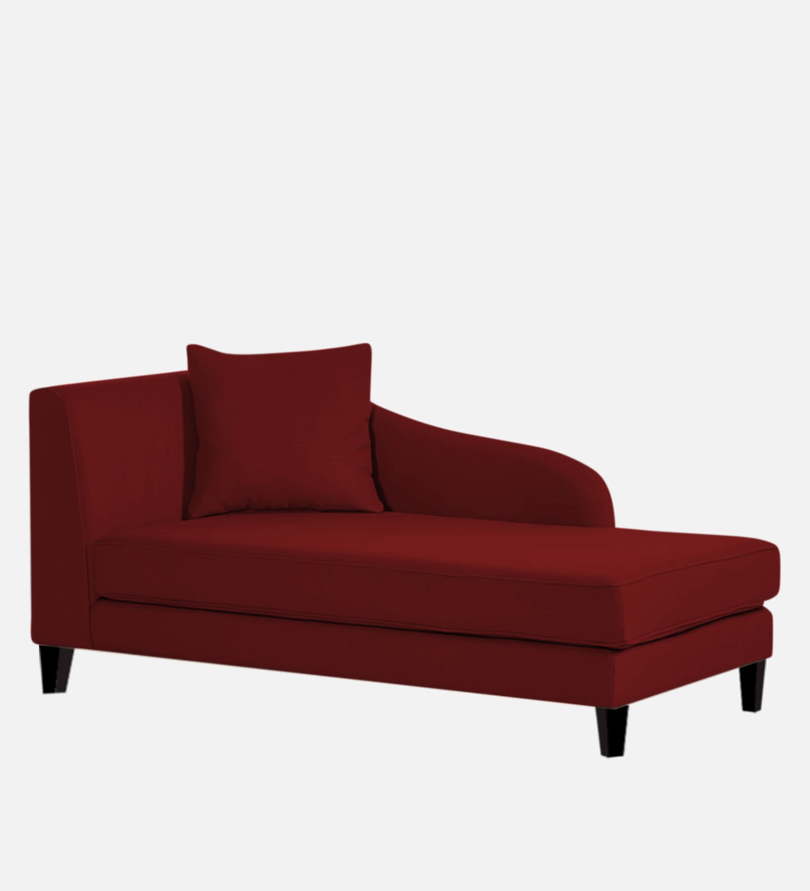 Louis Fabric RHS Chaise Lounger In Blood Maroon Colour