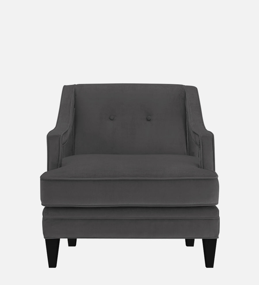 Daffy Velvet 1 Seater Sofa In Davy Grey Colour - Febonic Living