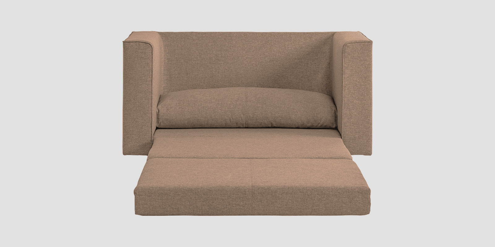 Kenia Fabric 2 Seater Foldable Sofa Cum Bed In Cookie Beige Colour - Febonic Living