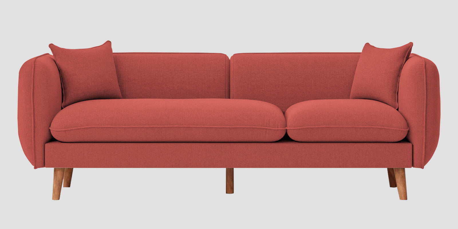 Reva Fabric 3 Seater Sofa In Salmon Pink Colour - Febonic Living
