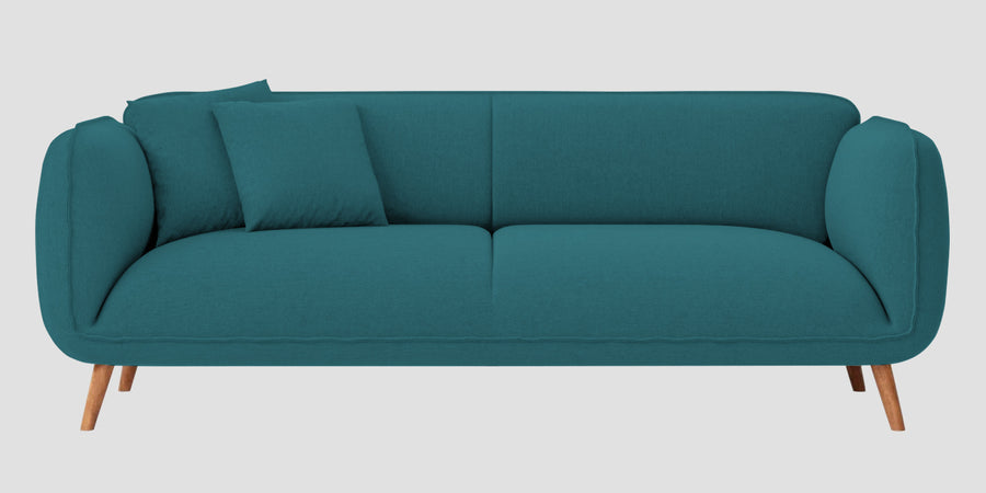 Zia Fabric 3 Seater Sofa In Water Blue Colour - Febonic Living