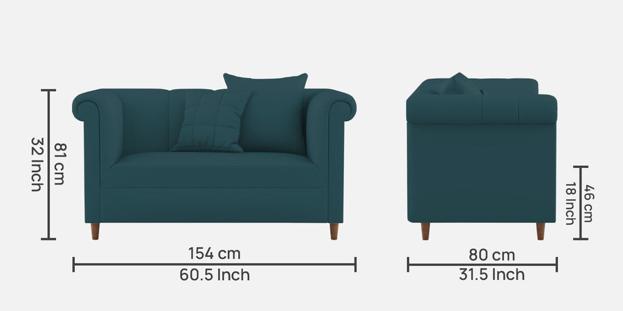Rubi Velvet 2 Seater Sofa In Arabian Green Colour - Febonic Living