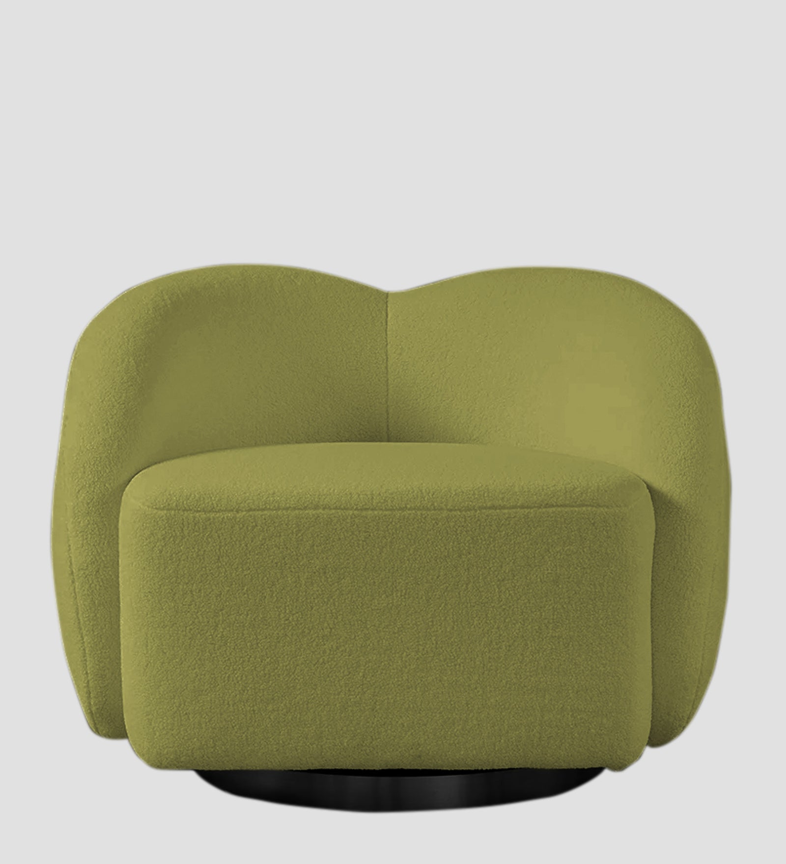Miles Boucle Fabric Swivel Chair in Apple Green Colour