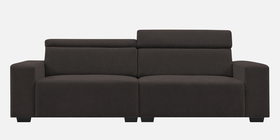 Hiro Fabric 3 Seater Sofa In Coal Brown Colour - Febonic Living