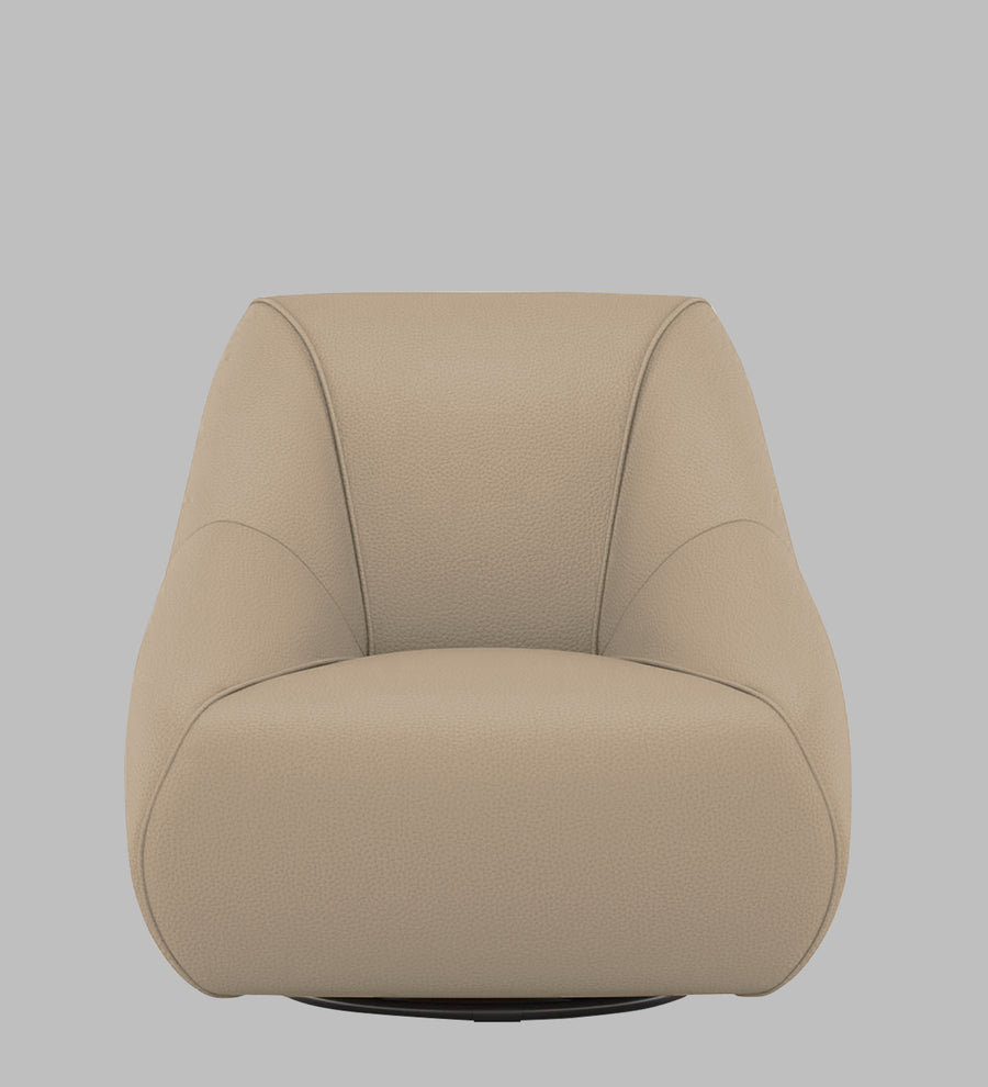 Willow Leatherette Swivel Chair In Tan Beige Colour - Febonic Living