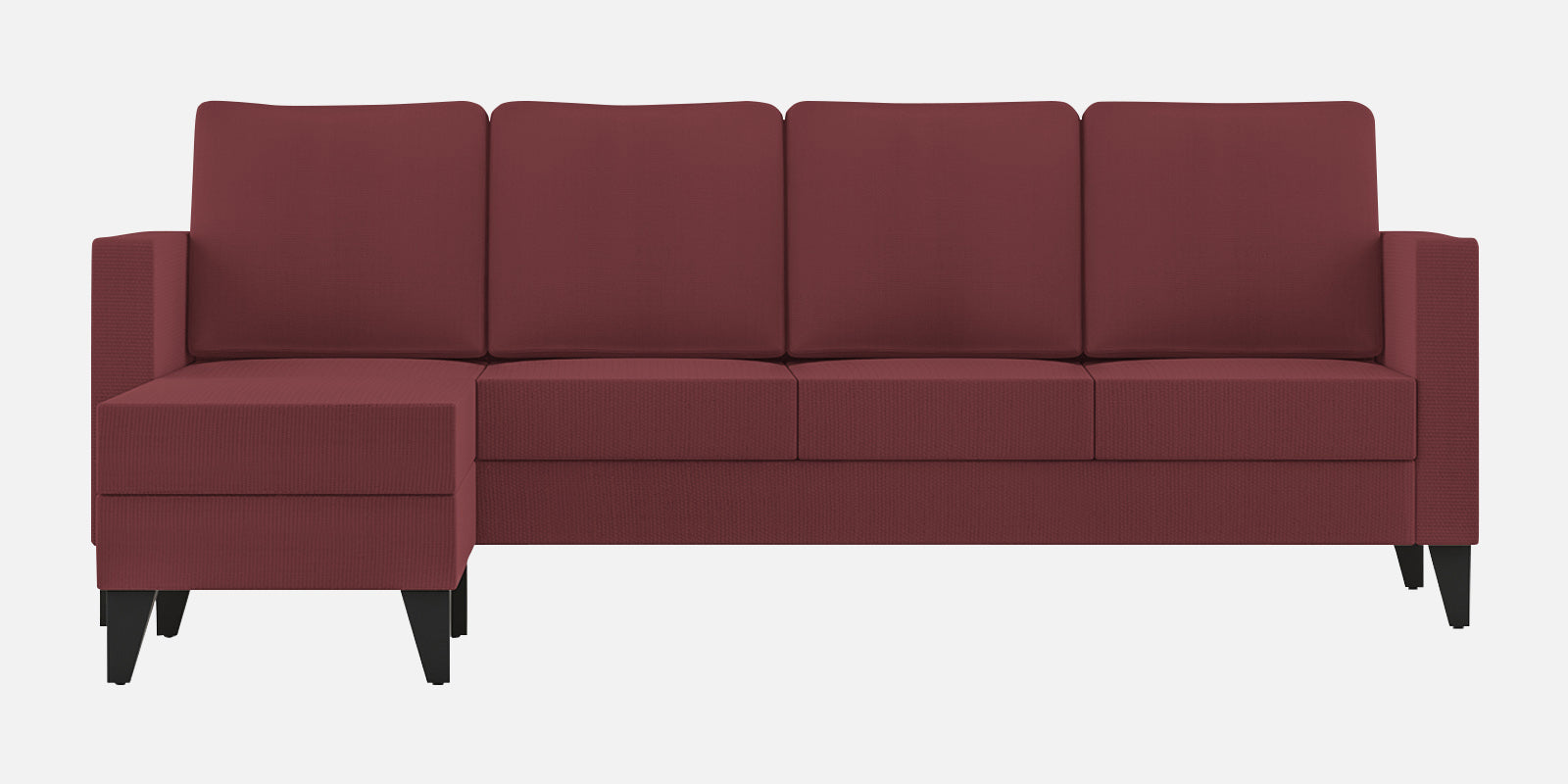 Nori Fabric RHS Sectional Sofa (3 + Lounger) In Blaze Red Colour