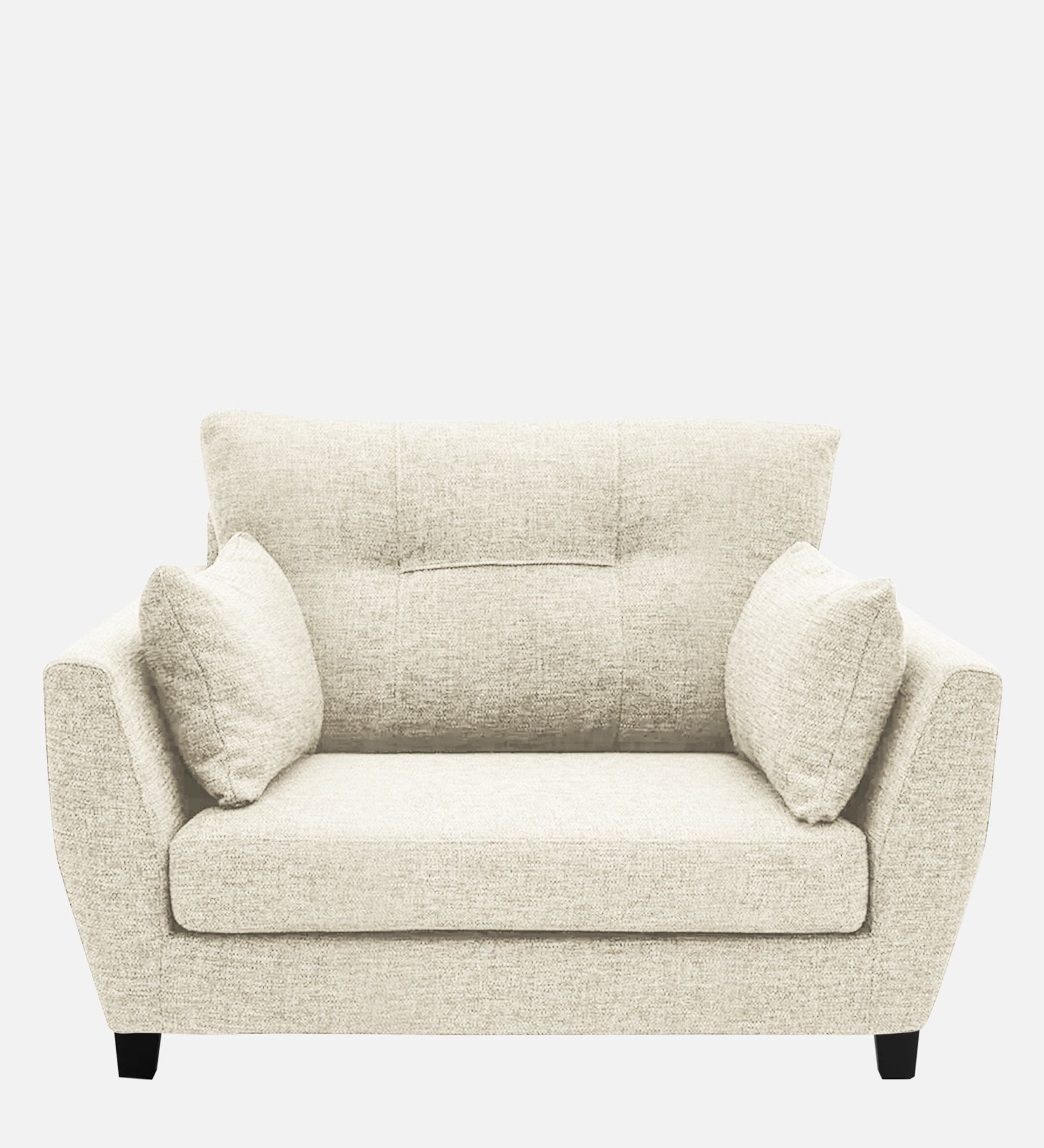 Mario Fabric 1 Seater Sofa in Ivory Cream Colour