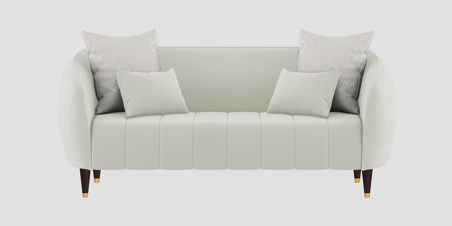 Hairo Velvet 2 Seater Sofa In Bone Grey Colour - Febonic Living