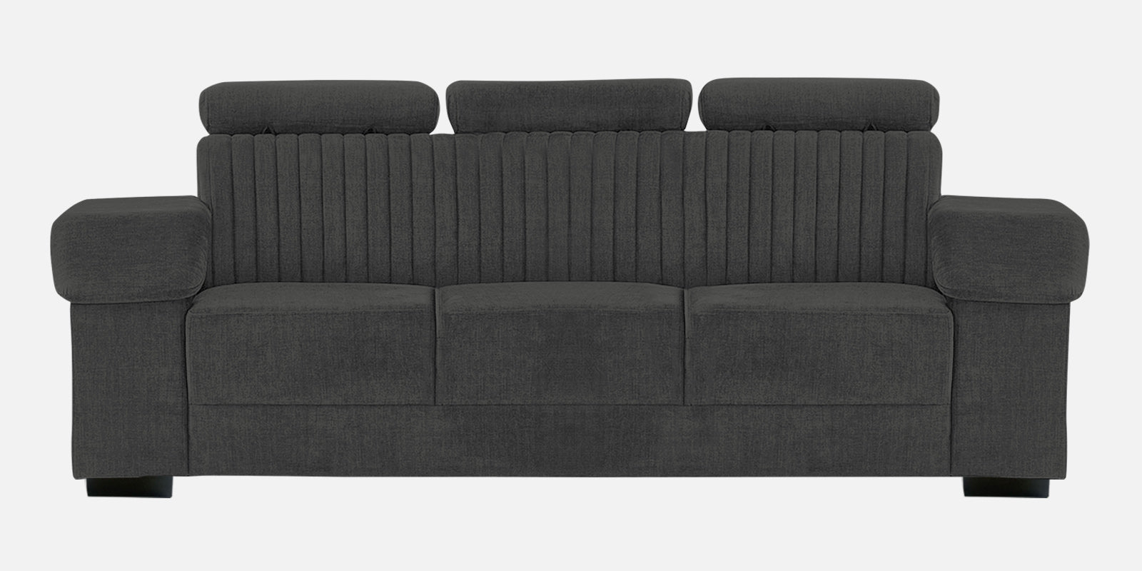 Draco Fabric 3 Seater Sofa In Charcoal Grey Colour - Febonic Living