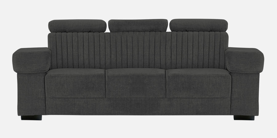 Draco Fabric 3 Seater Sofa In Charcoal Grey Colour - Febonic Living