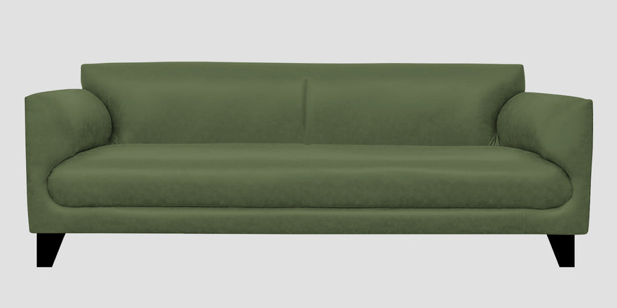 Convi Leatherette 3 Seater Sofa In Moss Green Colour - Febonic Living