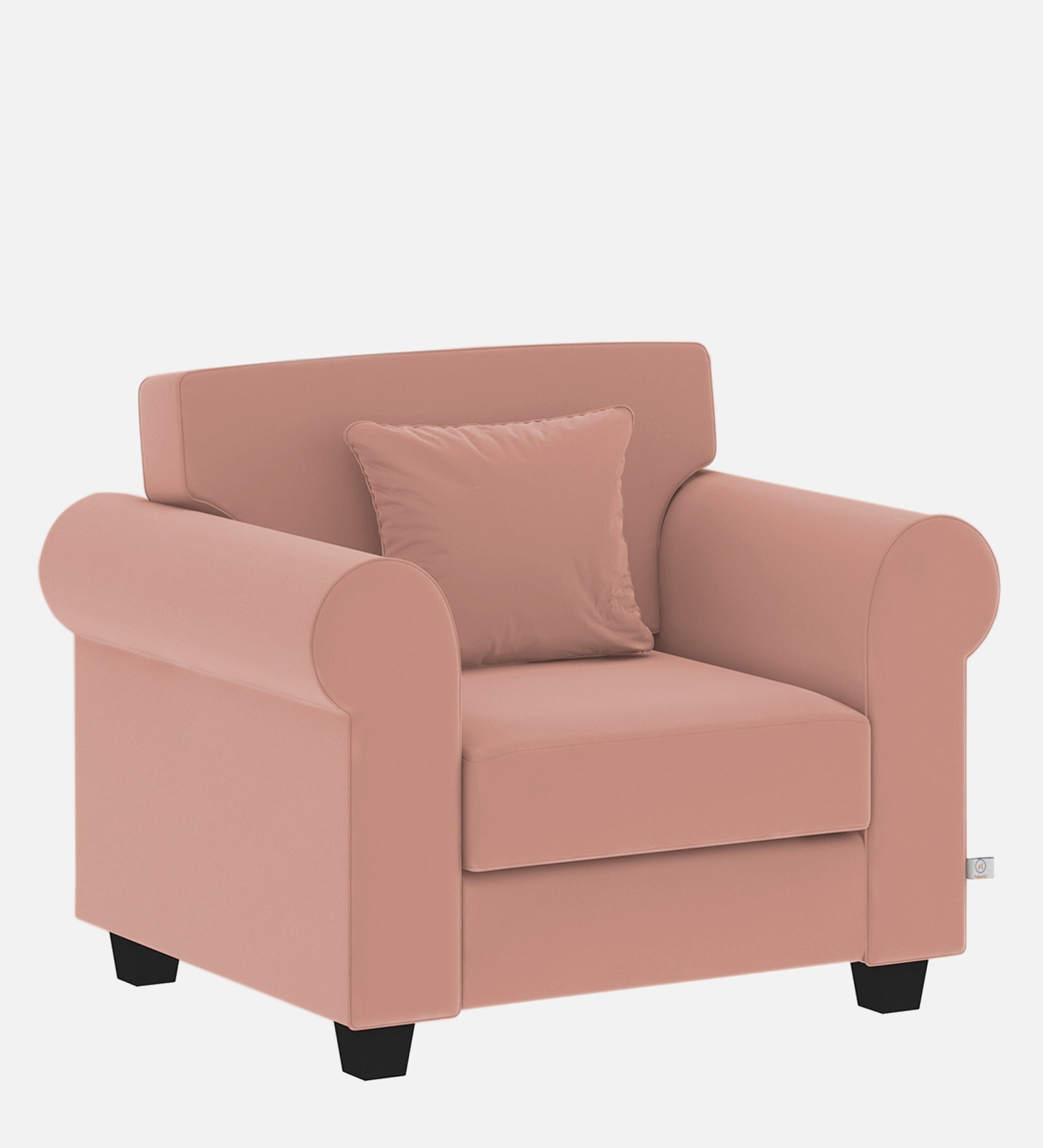 Numonk Velvet 1 Seater Sofa in Blush Pink Colour