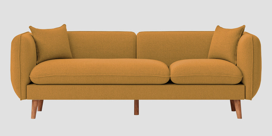 Reva Fabric 3 Seater Sofa In Corn Yellow Colour - Febonic Living