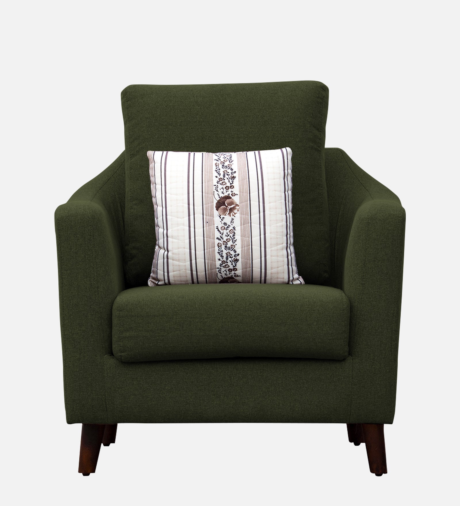 Kevin Fabric 1 Seater Sofa in Olive Green Colour