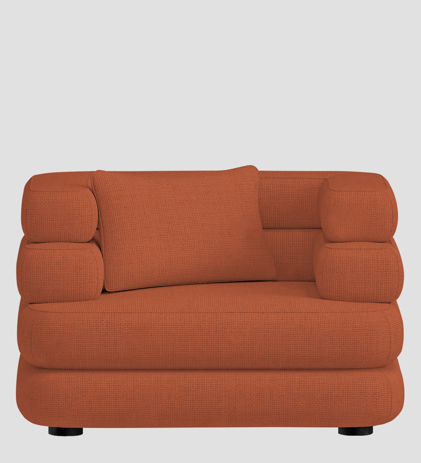 Wener Fabric 1 Seater Sofa in Royal Orange Colour