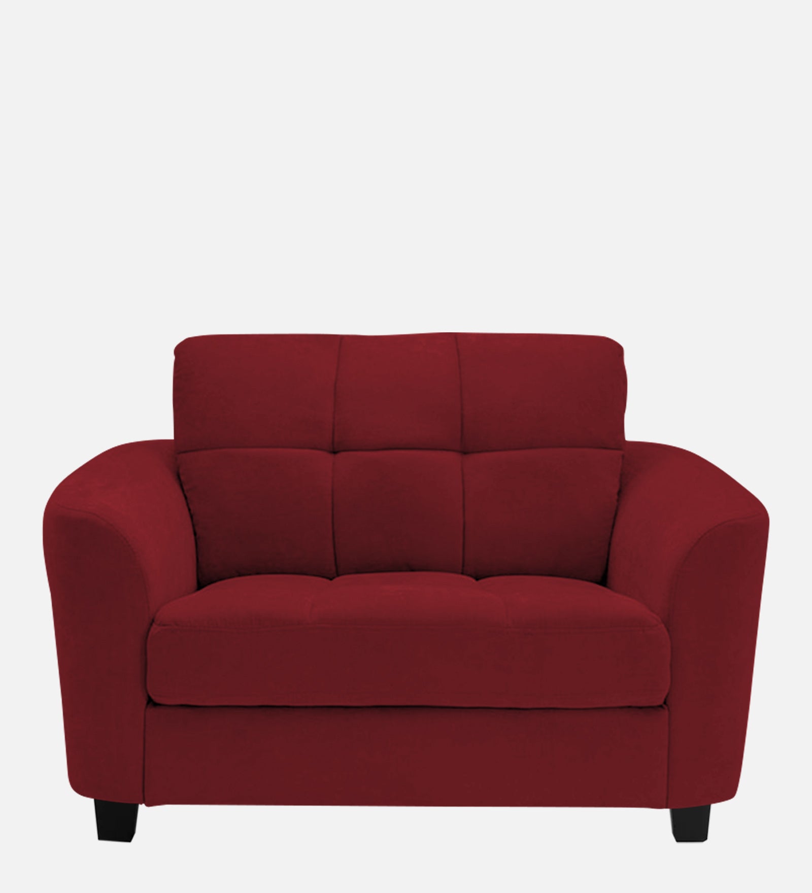 Mulan Fabric 1 Seater Sofa in Chilli Red Colour