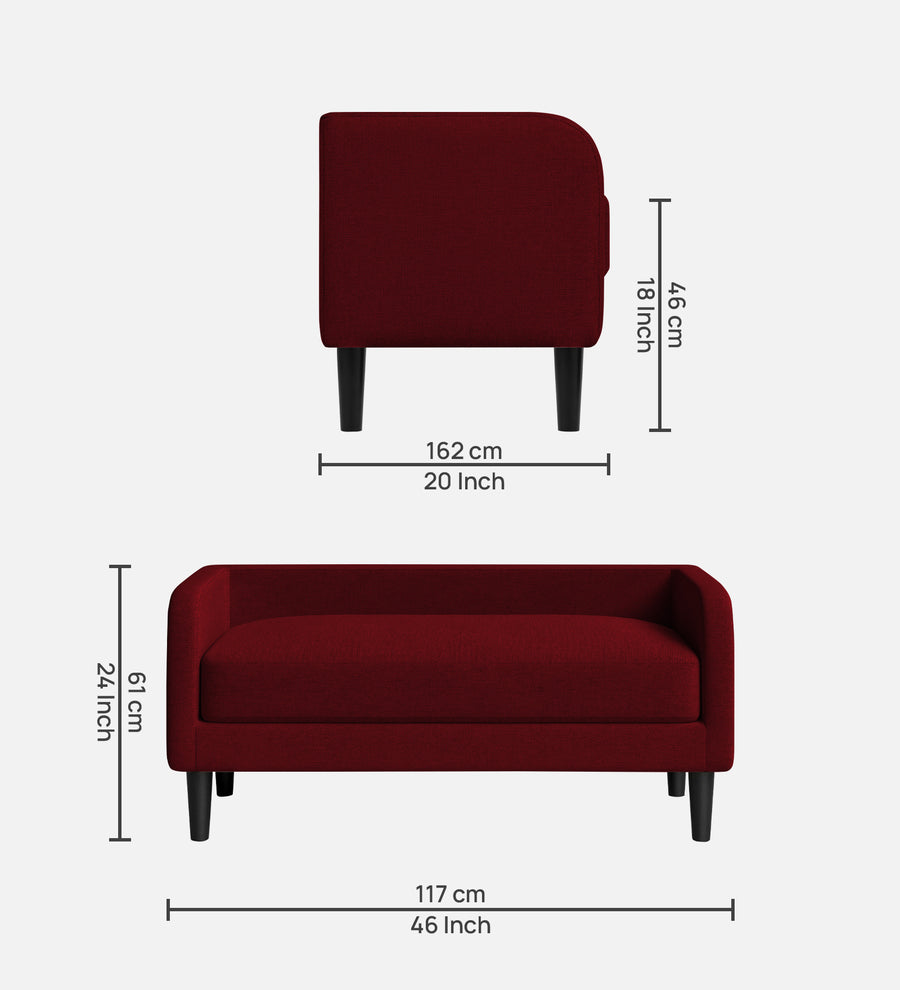 Maya Fabric Bench In Ruby Red Colour - Febonic Living