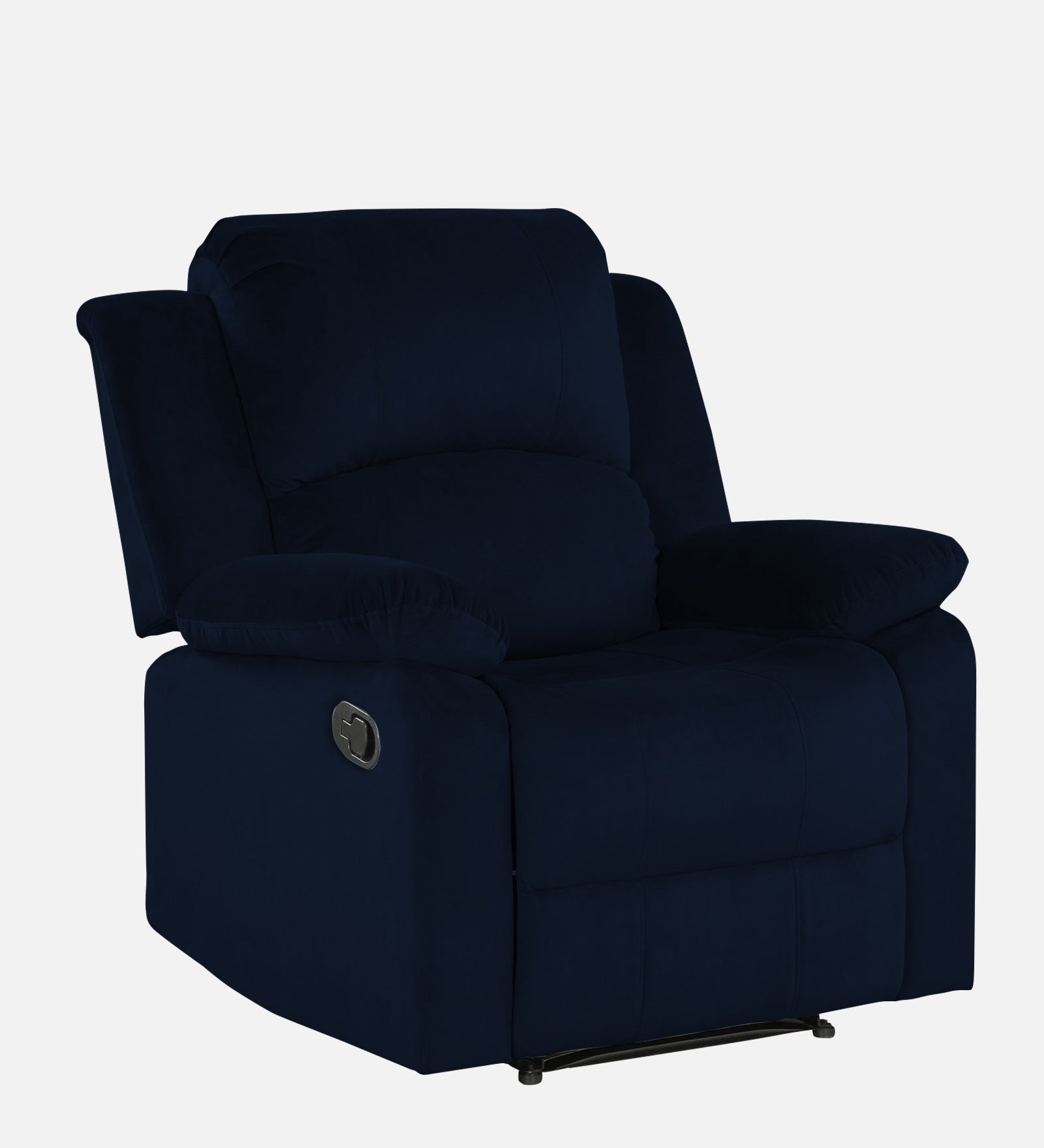 Henry Velvet Manual 1 Seater Recliner In Dark Blue Colour