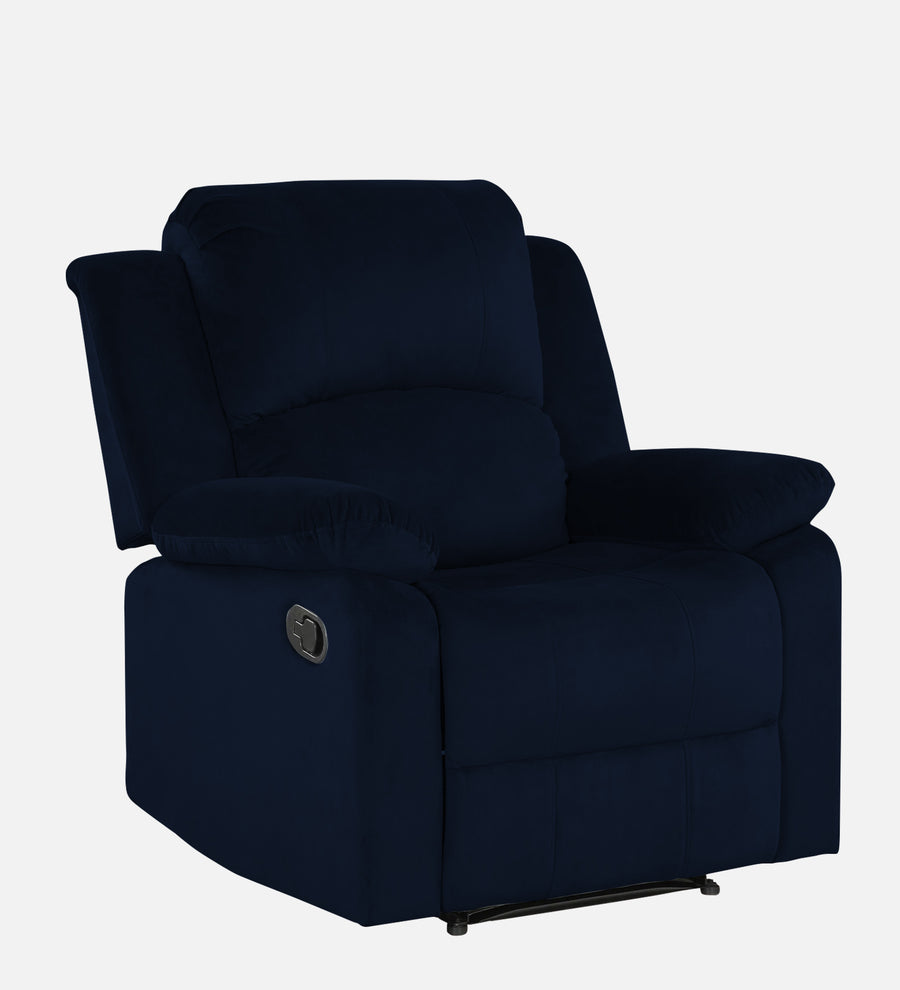 Lexi Fabric 1 Seater Motorized Recliner In Dark Blue Colour - Febonic Living