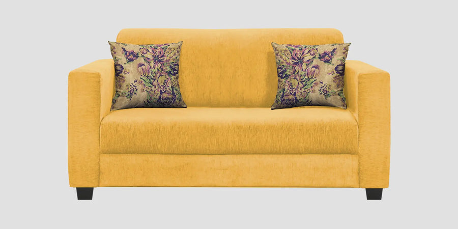 Lipu Fabric 2 Seater Sofa In Bold Yellow Colour - Febonic Living