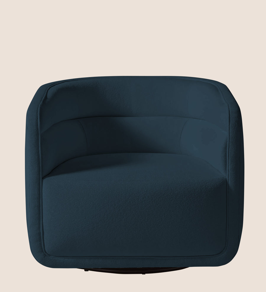 Ria Fabric Swivel Chair In Cool Blue Colour - Febonic Living