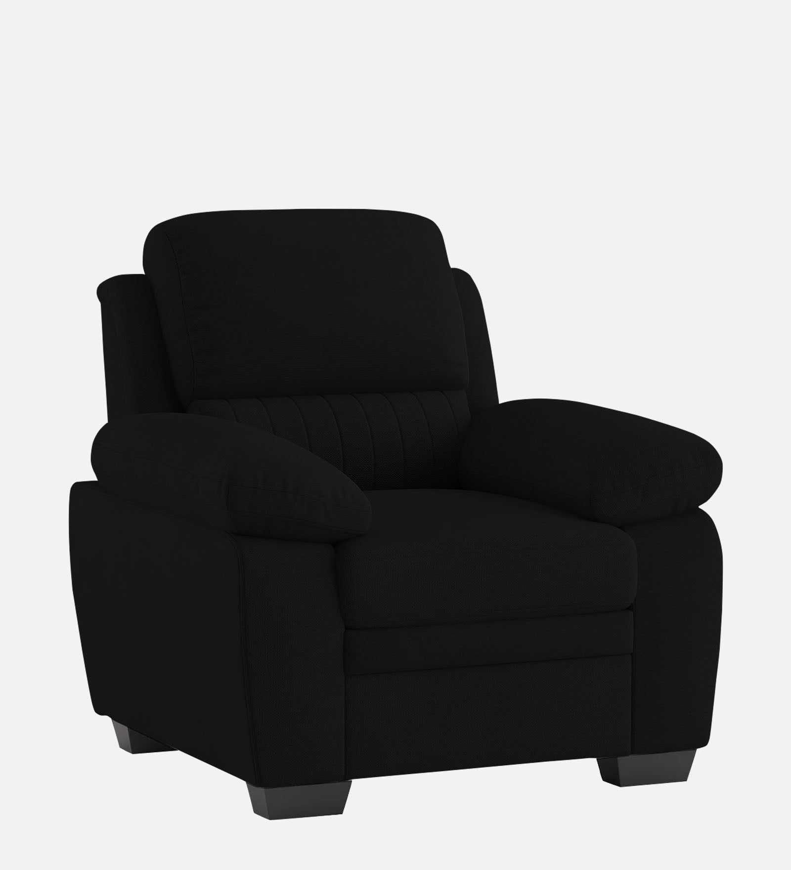 Miranda Velvet 1 Seater Sofa in Adam Black Colour