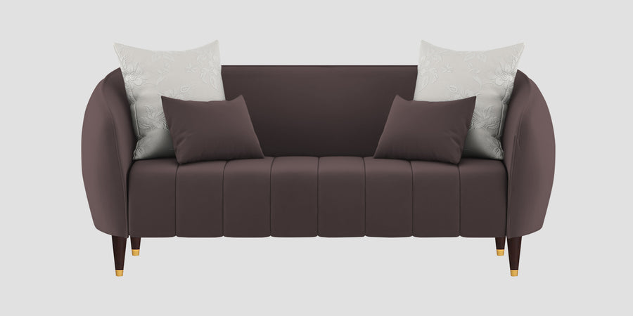 Hairo Velvet 2 Seater Sofa In Mocha Brown Colour - Febonic Living