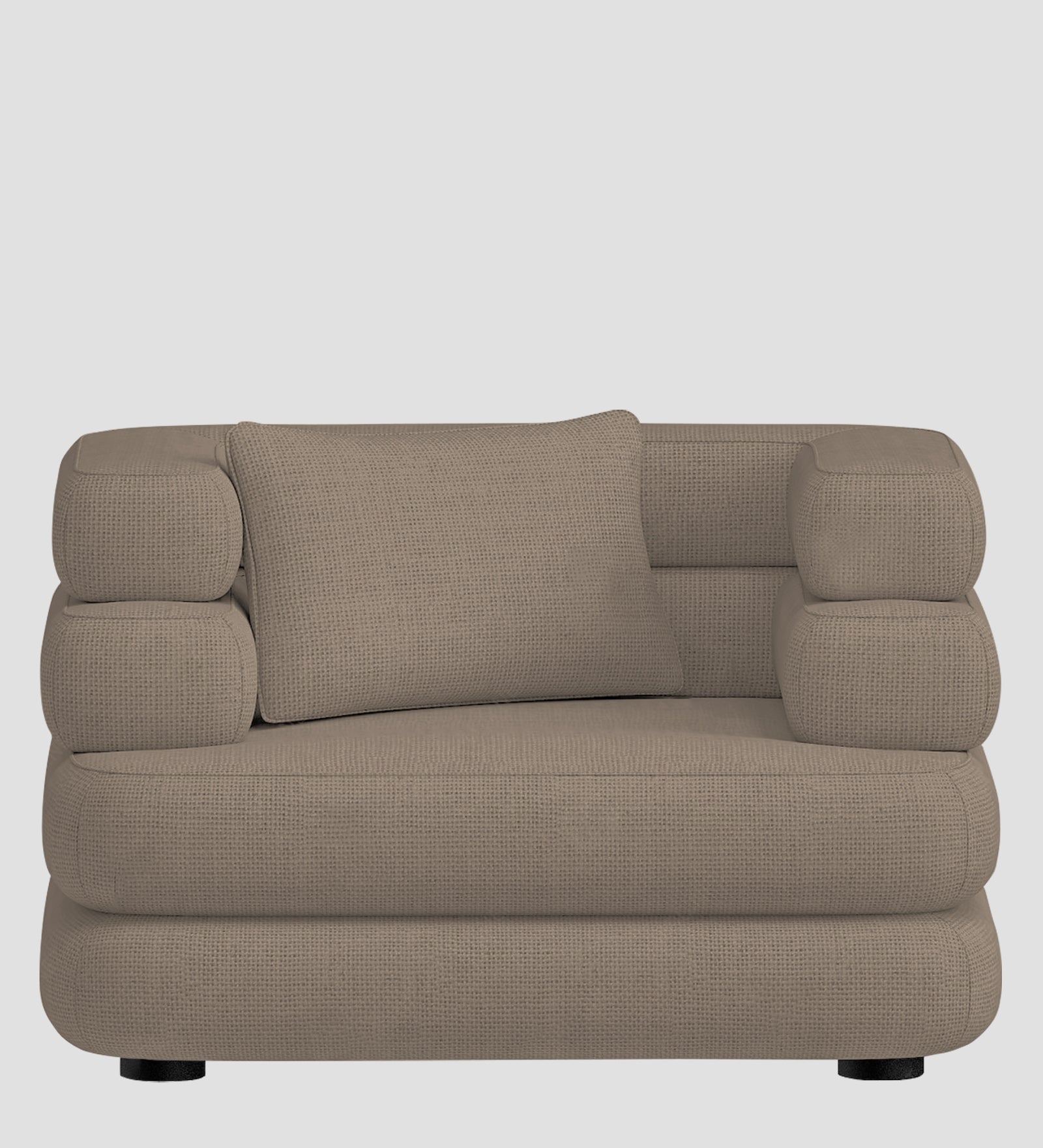 Wener Fabric 1 Seater Sofa in Hazel Beige Colour