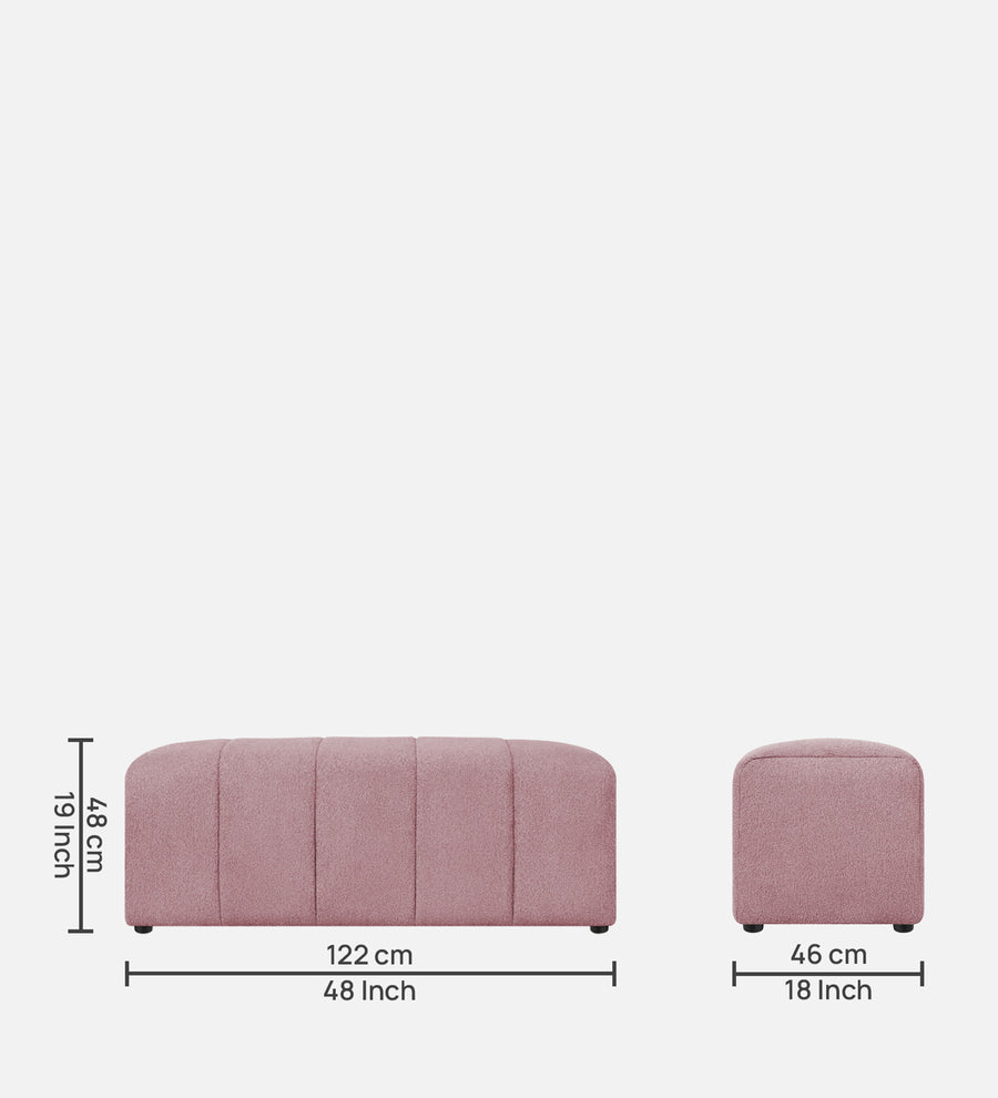 Rexi Boucle Fabric Bench In Basi Pinc Colour - Febonic Living