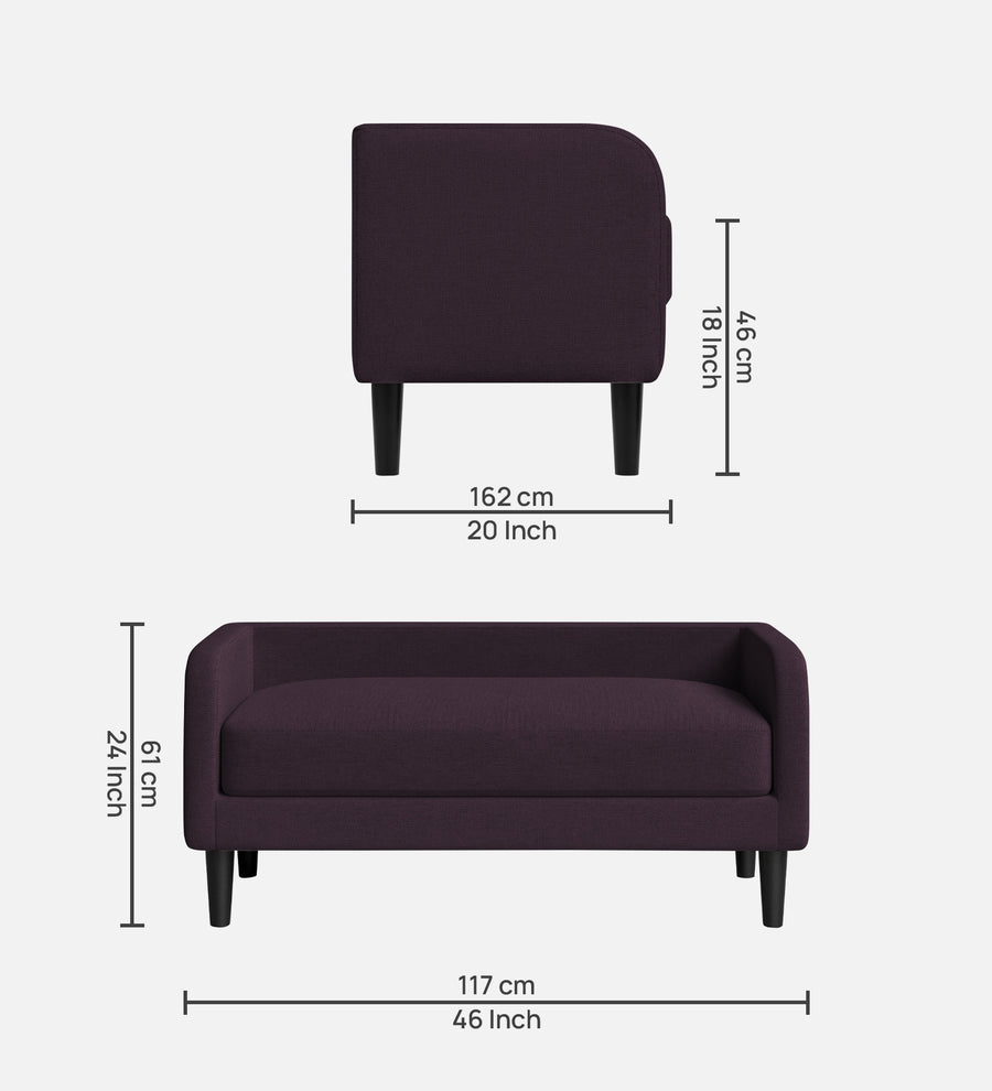 Maya Fabric Bench In Greek Purple Colour - Febonic Living